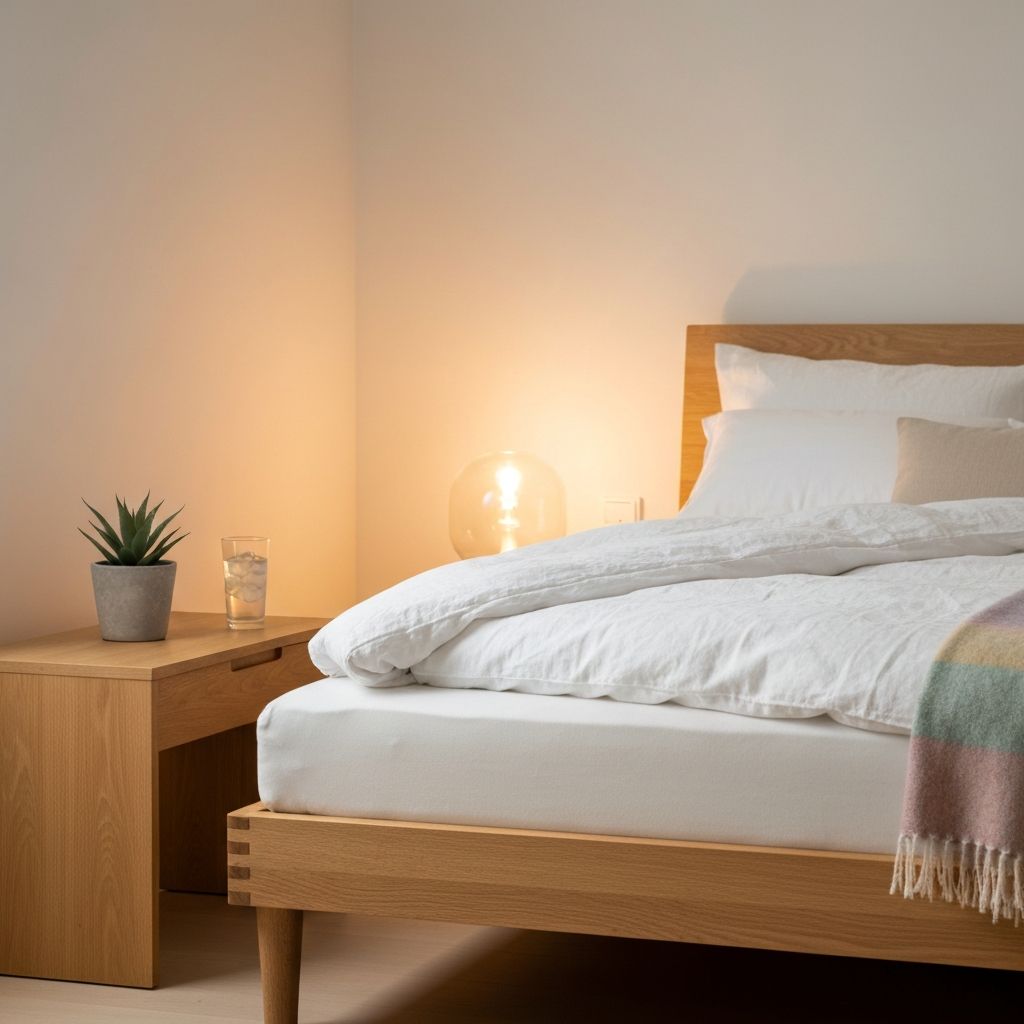 Hotel-at-home bedroom aesthetic with Allswell mattress and linen bedding